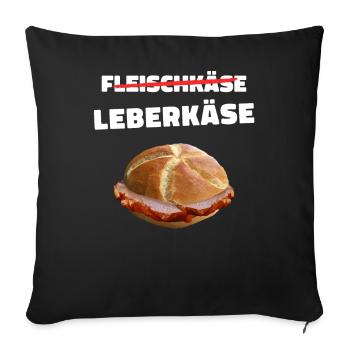 Leberkäs Bayern Leberkas Semmel Fleischkäse - Sofakissenbezug 45 x 45 cm - Schwarz - Vorne
