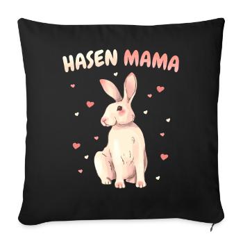 Hase Hasen Kaninchen Haustier - Sofakissenbezug 45 x 45 cm - Schwarz - Vorne