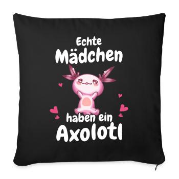 Axolotl Schwanzlurch Axolotls - Sofakissenbezug 45 x 45 cm - Schwarz - Vorne