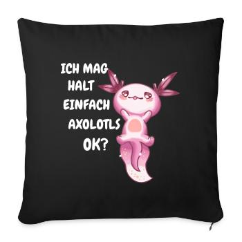 Axolotl Schwanzlurch Axolotls - Sofakissenbezug 45 x 45 cm - Schwarz - Vorne