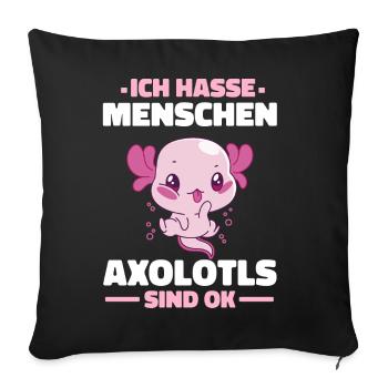 Axolotl Schwanzlurch Axolotls - Sofakissenbezug 45 x 45 cm - Schwarz - Vorne
