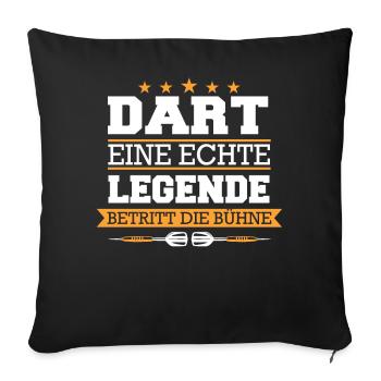 Dart Darts Dartspieler Dartsport - Sofakissenbezug 45 x 45 cm - Schwarz - Vorne