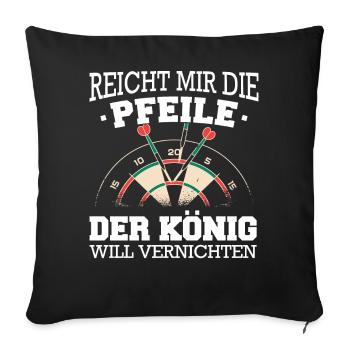 Dart Darts Dartspieler Dartsport - Sofakissenbezug 45 x 45 cm - Schwarz - Vorne