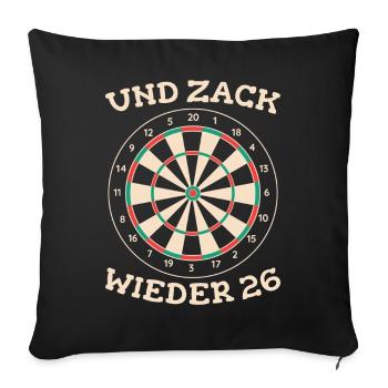 Dart Darts Dartspieler Dartsport - Sofakissenbezug 45 x 45 cm - Schwarz - Vorne