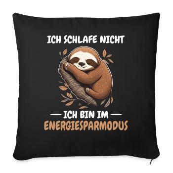 Faultier Faultiere Tier Schlafen Faul - Sofakissenbezug 45 x 45 cm - Schwarz - Vorne