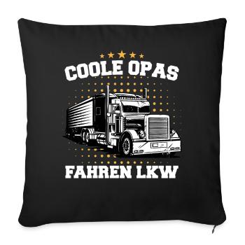 LKW Fahrer Fernfahrer Lastkraftwagenfahrer - Sofakissenbezug 45 x 45 cm - Schwarz - Vorne