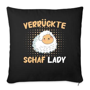 Schafe Schafherde Bauernhof Landwirt Schäfer - Sofakissenbezug 45 x 45 cm - Schwarz - Vorne
