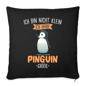 Pinguin Zwergpinguine Kaiserpinguin - Sofakissenbezug 45 x 45 cm - Schwarz - Vorne