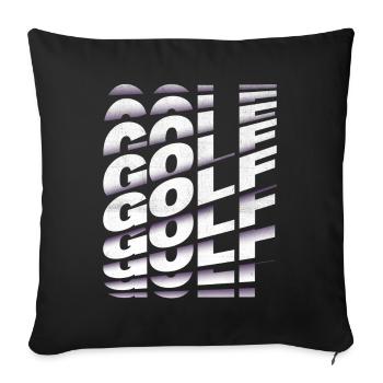 Golf Font Golfing Golfer Sport Hobby - Housse de coussin décorative 45 x 45 cm - noir - Devant
