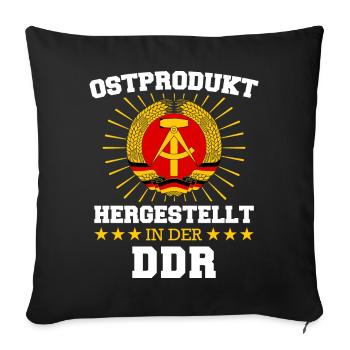 Ostdeutschland Osten Ossi DDR Heimat Ostblock - Sofakissenbezug 45 x 45 cm - Schwarz - Vorne