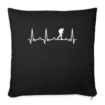 Randonnées Randonnées Randonnée Montagne Forêt - Housse de coussin décorative 45 x 45 cm - noir - Devant