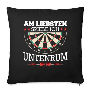 Dart Darts Dartspieler Dartsport - Sofakissenbezug 45 x 45 cm - Schwarz - Vorne