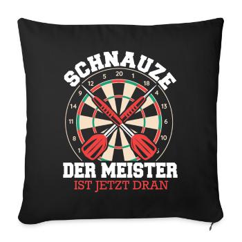 Dart Darts Dartspieler Dartsport - Sofakissenbezug 45 x 45 cm - Schwarz - Vorne