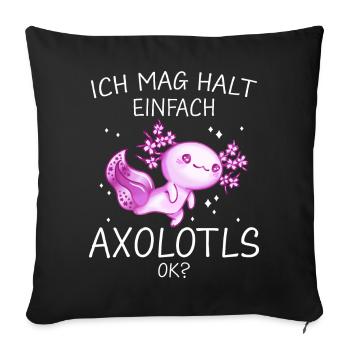 Axolotl Schwanzlurch Axolotls - Sofakissenbezug 45 x 45 cm - Schwarz - Vorne