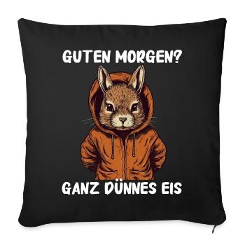 Hase Hasen Kaninchen Haustier - Sofakissenbezug 45 x 45 cm - Schwarz - Vorne