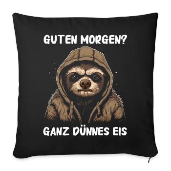 Faultier Faultiere Tier Schlafen Faul - Sofakissenbezug 45 x 45 cm - Schwarz - Vorne