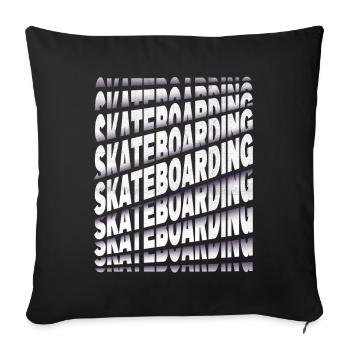 Skateboard Skate Skater Skateboard Sk8 Police - Housse de coussin décorative 45 x 45 cm - noir - Devant