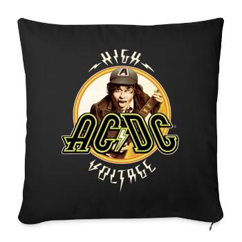 AC/DC Logo High Voltage Album Angus Young - Sofakissenbezug 45 x 45 cm - Schwarz - Vorne