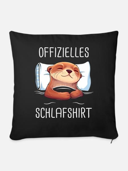 Otter Seeotter - Sofakissenbezug 45 x 45 cm - Schwarz