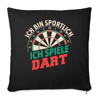 Dart Darts Dartspieler Dartsport - Sofakissenbezug 45 x 45 cm - Schwarz - Vorne