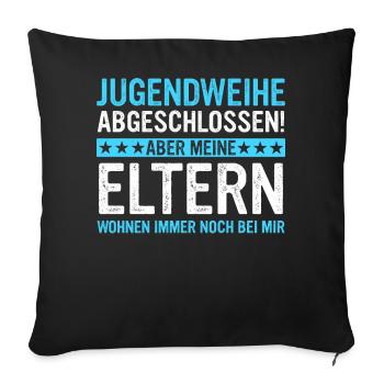 Jugendweihe Mädchen Junge Erwachsen - Sofakissenbezug 45 x 45 cm - Schwarz - Vorne