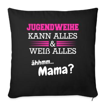 Jugendweihe Mädchen Junge Erwachsen - Sofakissenbezug 45 x 45 cm - Schwarz - Vorne