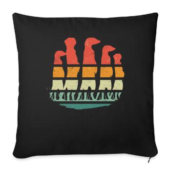 Meerkat Scratching Animal - Sofa pillowcase 17,3'' x 17,3'' (45 x 45 cm) - black - Front