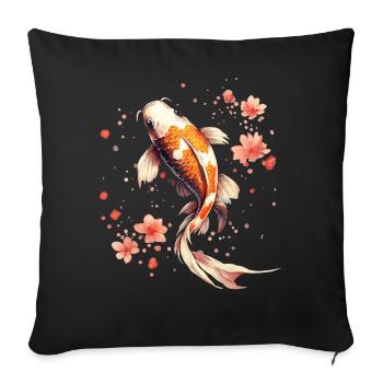 koi fish japanese carp pond fish koi - Sofa pillowcase 17,3'' x 17,3'' (45 x 45 cm) - black - Front
