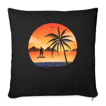 Stand up Paddle SUP Board Surf Paddle Paddle - Housse de coussin décorative 45 x 45 cm - noir - Devant