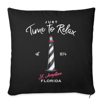 Floride, St. Augustine Lighthouse, États-Unis - Housse de coussin décorative 45 x 45 cm - noir - Devant