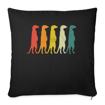 Meerkat Scratching Animal - Sofa pillowcase 17,3'' x 17,3'' (45 x 45 cm) - black - Front
