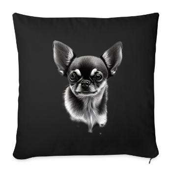 Miniature Dog Chihuahua - Sofa pillowcase 17,3'' x 17,3'' (45 x 45 cm) - black - Front