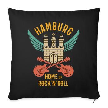 Hambourg – Demeure du Rock 'n' Roll (Rocker / 4C) - Housse de coussin décorative 45 x 45 cm - noir - Devant