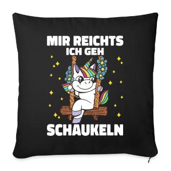 Einhorn Einhörner Fabelwesen Mystisch - Sofakissenbezug 45 x 45 cm - Schwarz - Vorne