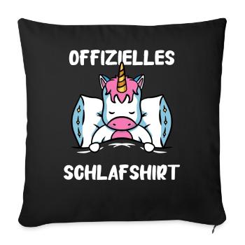 Einhorn Einhörner Fabelwesen Mystisch - Sofakissenbezug 45 x 45 cm - Schwarz - Vorne