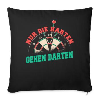 Dart Darts Dartspieler Dartsport - Sofakissenbezug 45 x 45 cm - Schwarz - Vorne