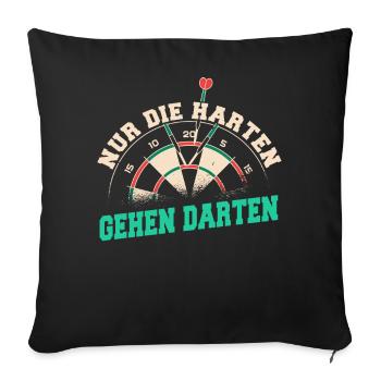 Dart Darts Dartspieler Dartsport - Sofakissenbezug 45 x 45 cm - Schwarz - Vorne