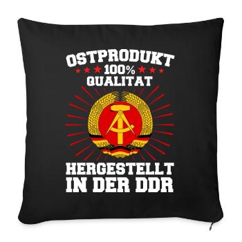 Ostdeutschland Osten Ossi DDR Heimat Ostblock - Sofakissenbezug 45 x 45 cm - Schwarz - Vorne