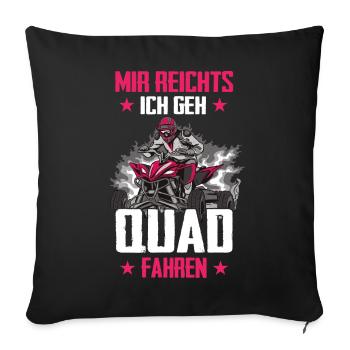 Quad Quadfahrer ATV Quad - Sofakissenbezug 45 x 45 cm - Schwarz - Vorne