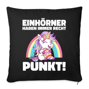 Einhorn Einhörner Fabelwesen Mystisch - Sofakissenbezug 45 x 45 cm - Schwarz - Vorne