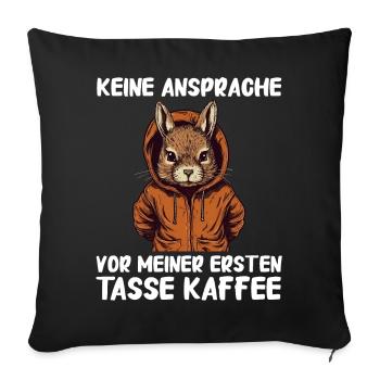 Hase Hasen Kaninchen Haustier - Sofakissenbezug 45 x 45 cm - Schwarz - Vorne