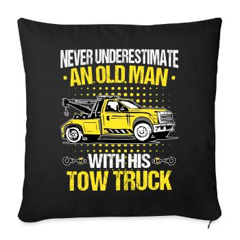 Tow Truck Tow Truck - Sofa pillowcase 17,3'' x 17,3'' (45 x 45 cm) - black - Front