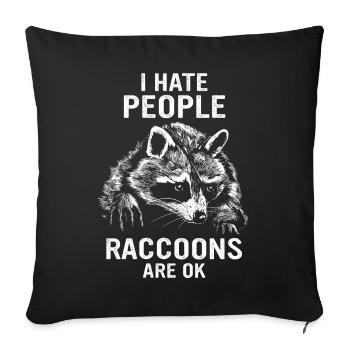 Raccoon - Sofa pillowcase 17,3'' x 17,3'' (45 x 45 cm) - black - Front