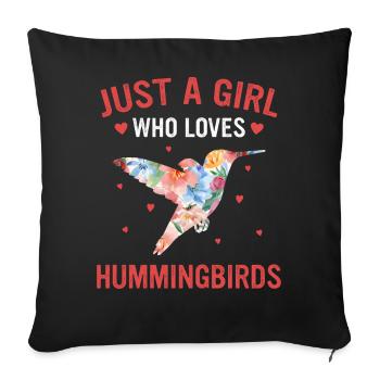 Hummingbird Hummingbird Bird Hummingbird Animal - Sofa pillowcase 17,3'' x 17,3'' (45 x 45 cm) - black - Front