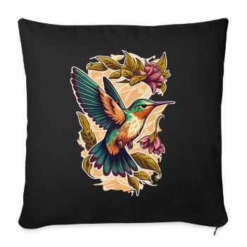 Hummingbird Hummingbird Bird Hummingbird Animal - Sofa pillowcase 17,3'' x 17,3'' (45 x 45 cm) - black - Front