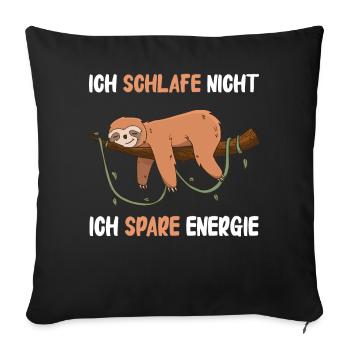 Faultier Faultiere Tier Schlafen Faul - Sofakissenbezug 45 x 45 cm - Schwarz - Vorne