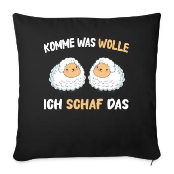 Schafe Schafherde Bauernhof Landwirt Schäfer - Sofakissenbezug 45 x 45 cm - Schwarz - Vorne