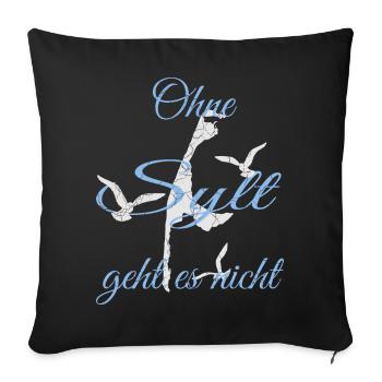 Sylt Motiv - Sofakissenbezug 45 x 45 cm - Schwarz - Vorne