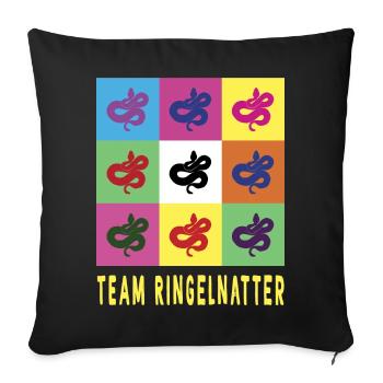 Team grass snake - Sofa pillowcase 17,3'' x 17,3'' (45 x 45 cm) - black - Front