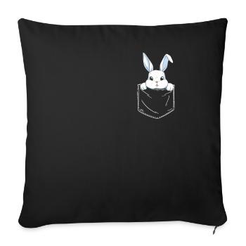 Lapin Lapin Lapin Animal de compagnie - Housse de coussin décorative 45 x 45 cm - noir - Devant